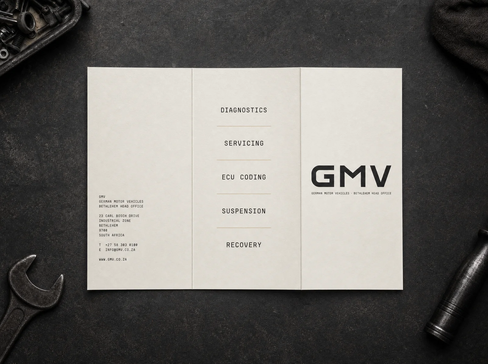 Tri-fold leaflet mockup