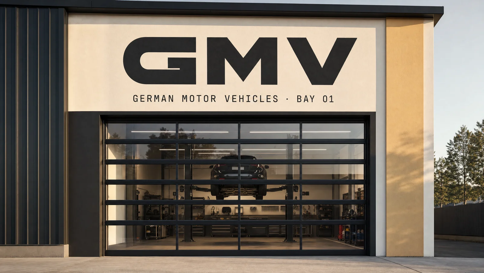 Bay-door signage mockup